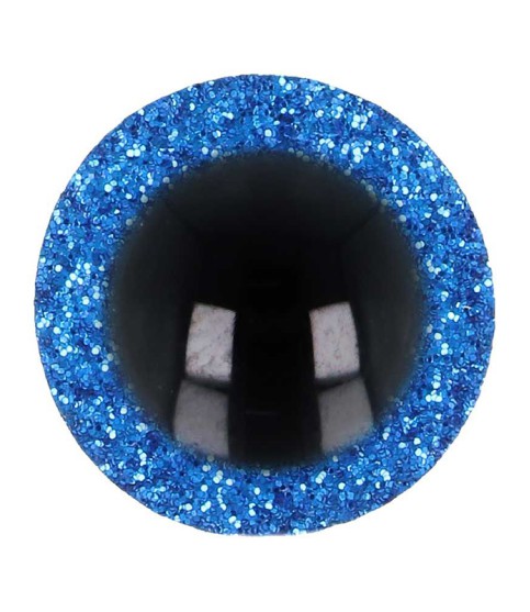 Opry Veiligheidsogen - Glitter Blauw - 12mm