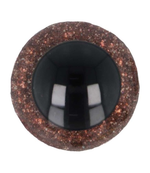 Opry Veiligheidsogen - Glitter Bruin - 12mm