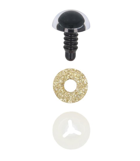 Opry Veiligheidsogen - Glitter Goud - 12mm